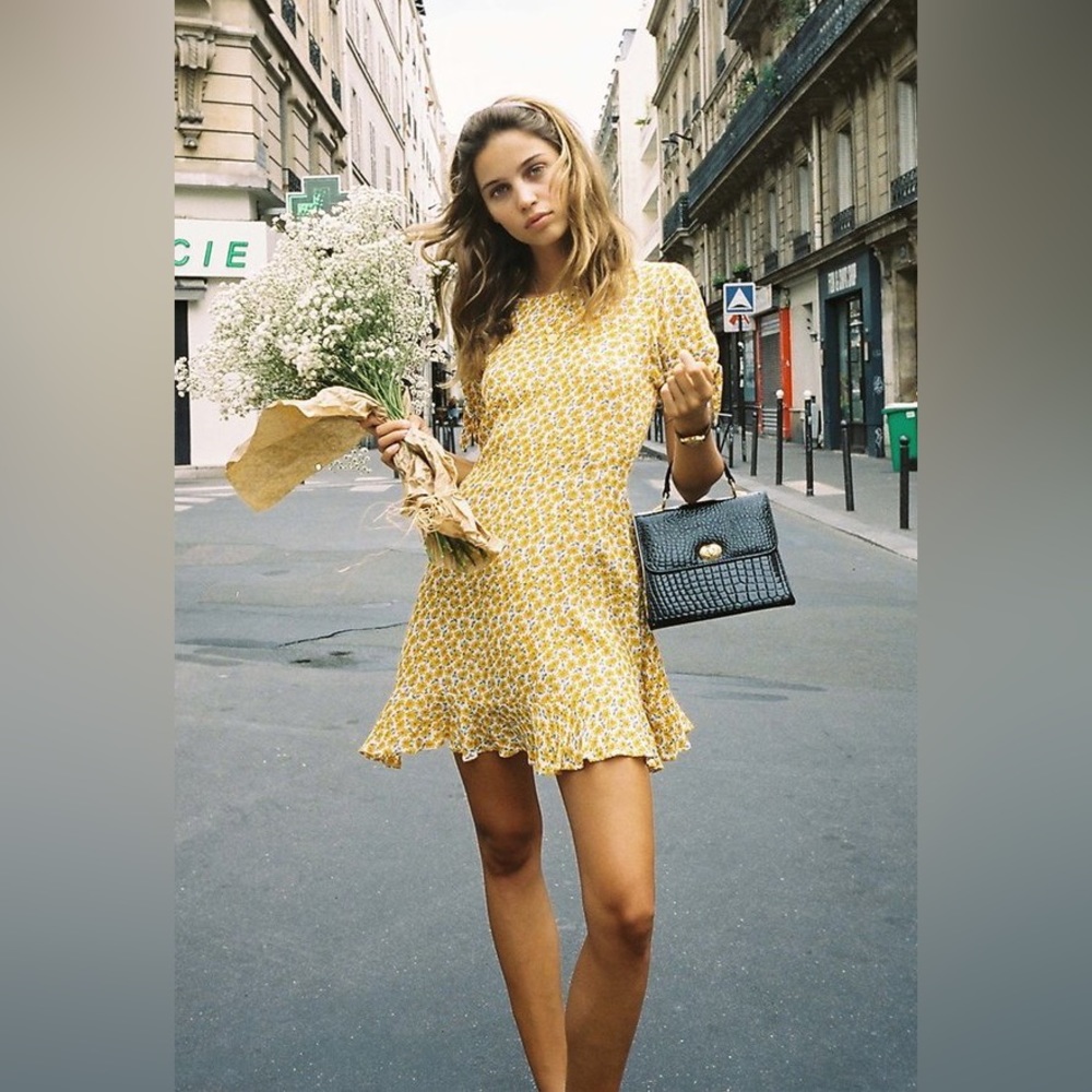 Yellow Floral Women's Dress